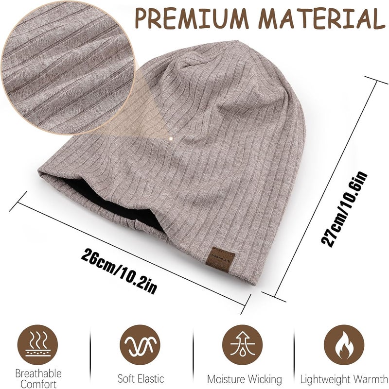 HAMUNI Slouchy Beanie for Men Women Soft Lightweight Running Beanie Hat Chemo Cap Skull Cap - Image 3